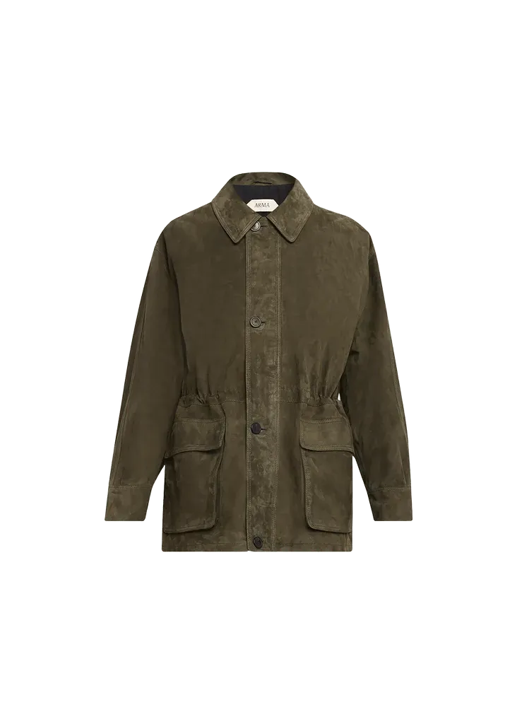 Arma Maeve Drawstring Lambskin Suede Jacket