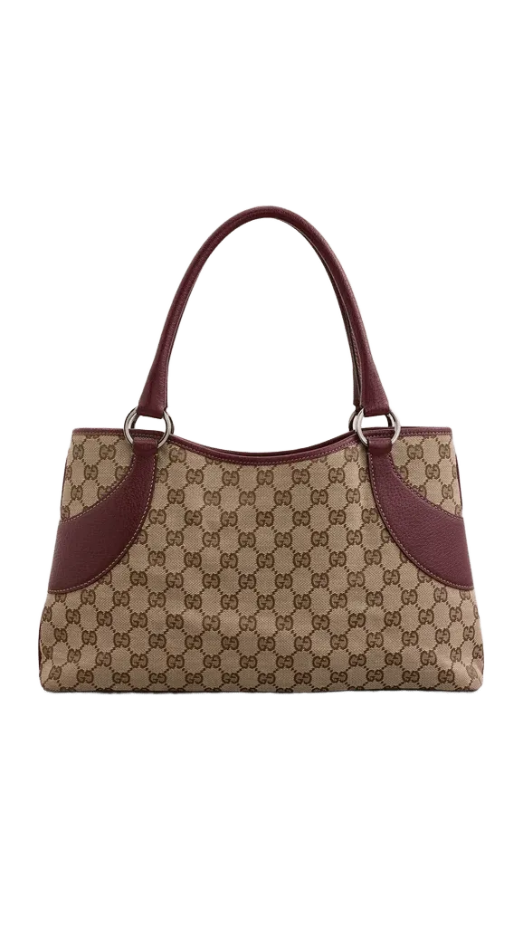 Gucci Burgundy Canvas Handbag