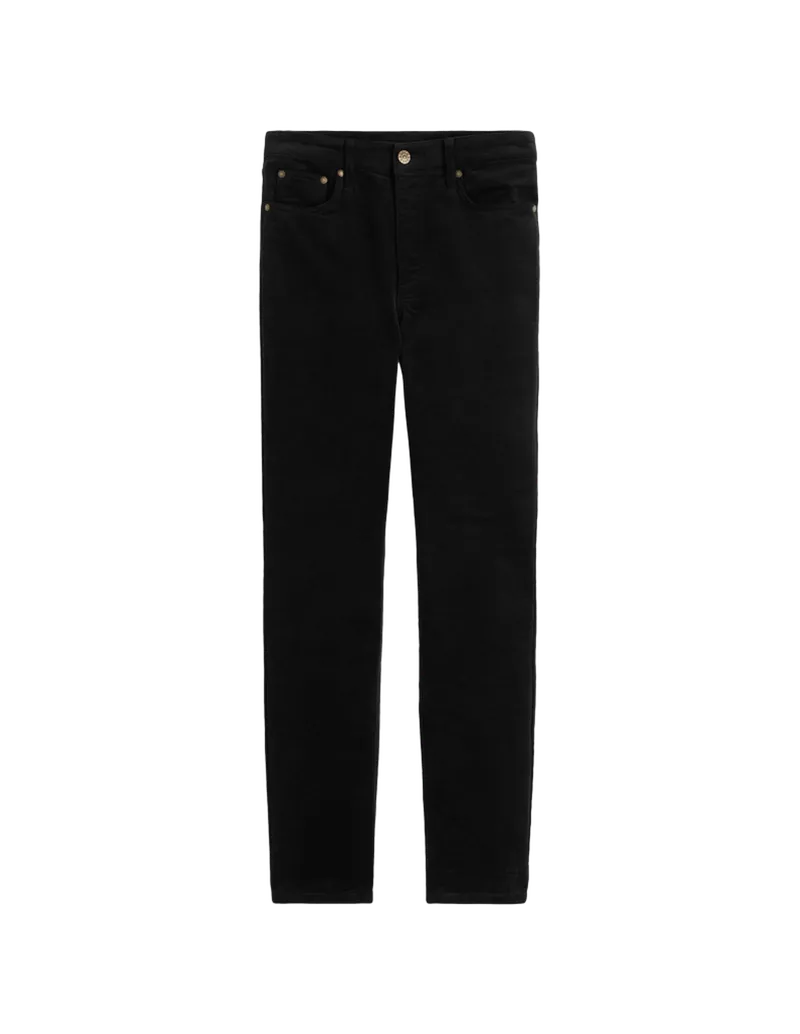 High Rise Cord Slim Jeans