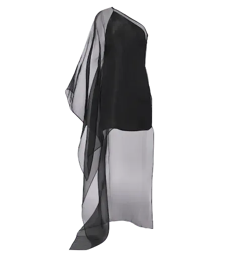 Boston one-shoulder organza minidress