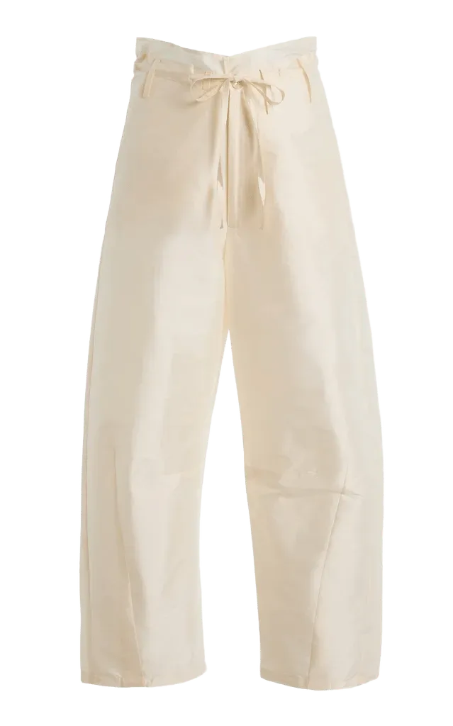 Techno Taffeta Barrel-Leg Pants
