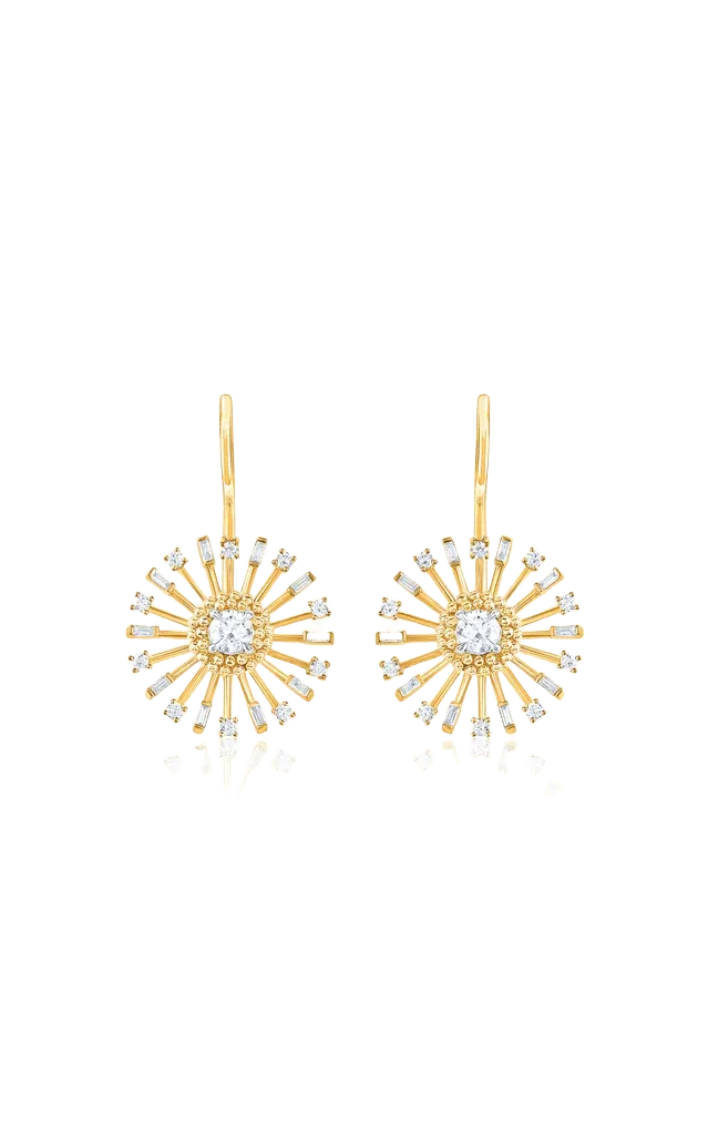 Sunlight Sunbeam 18K Yellow Gold Diamond Earrings