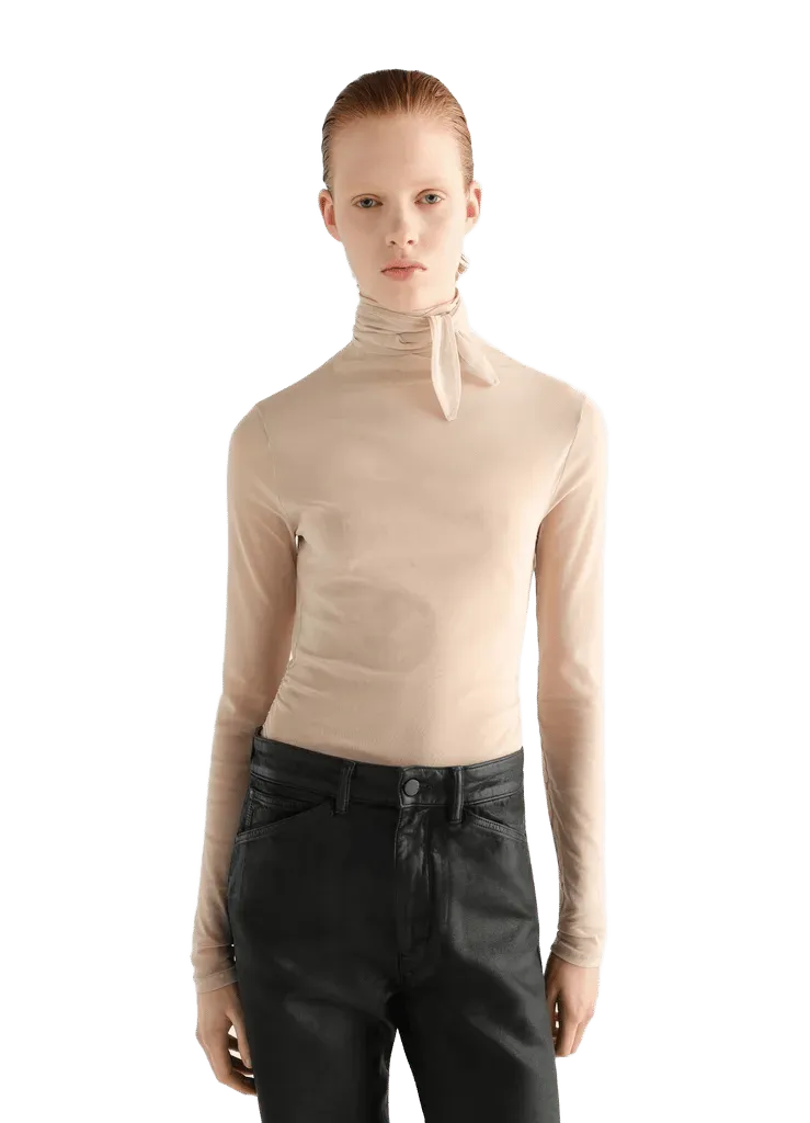 BALLERINA SCARF TOP IN MESH JERSEY