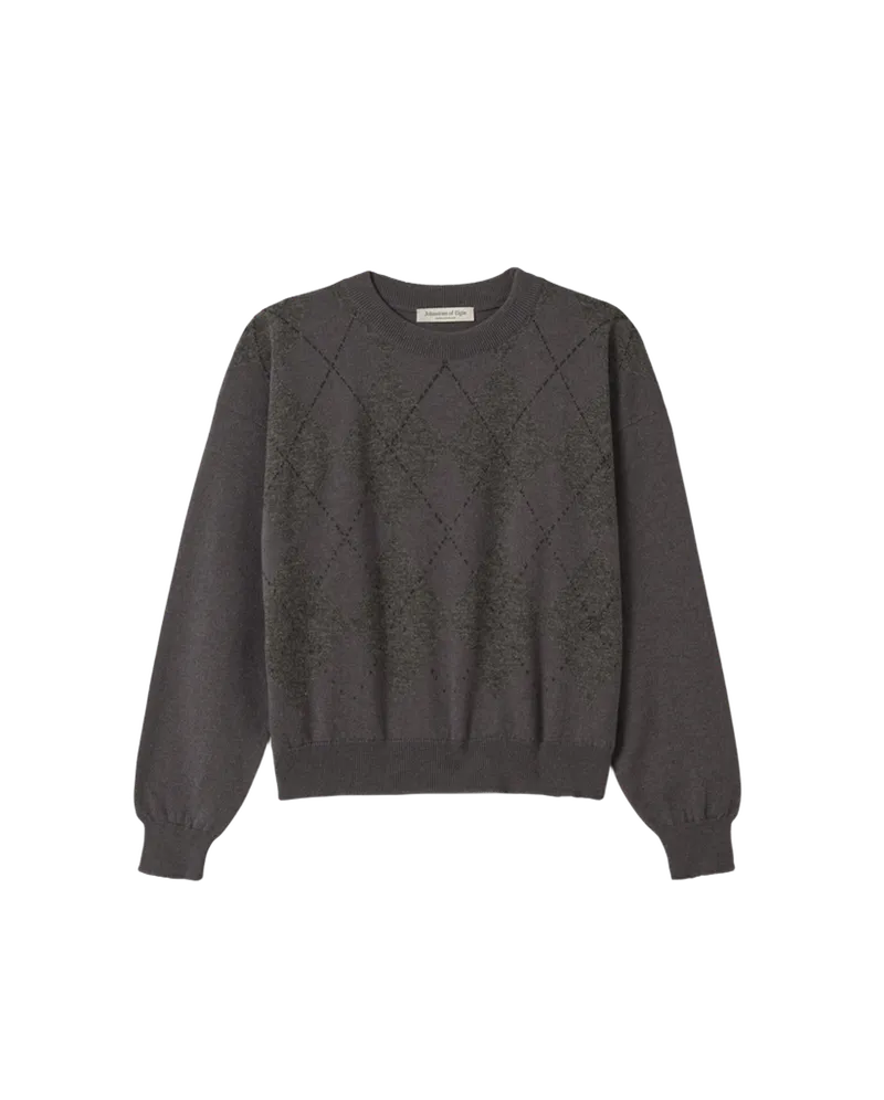 Clan Mid Grey Argyle Cashmere Jumper