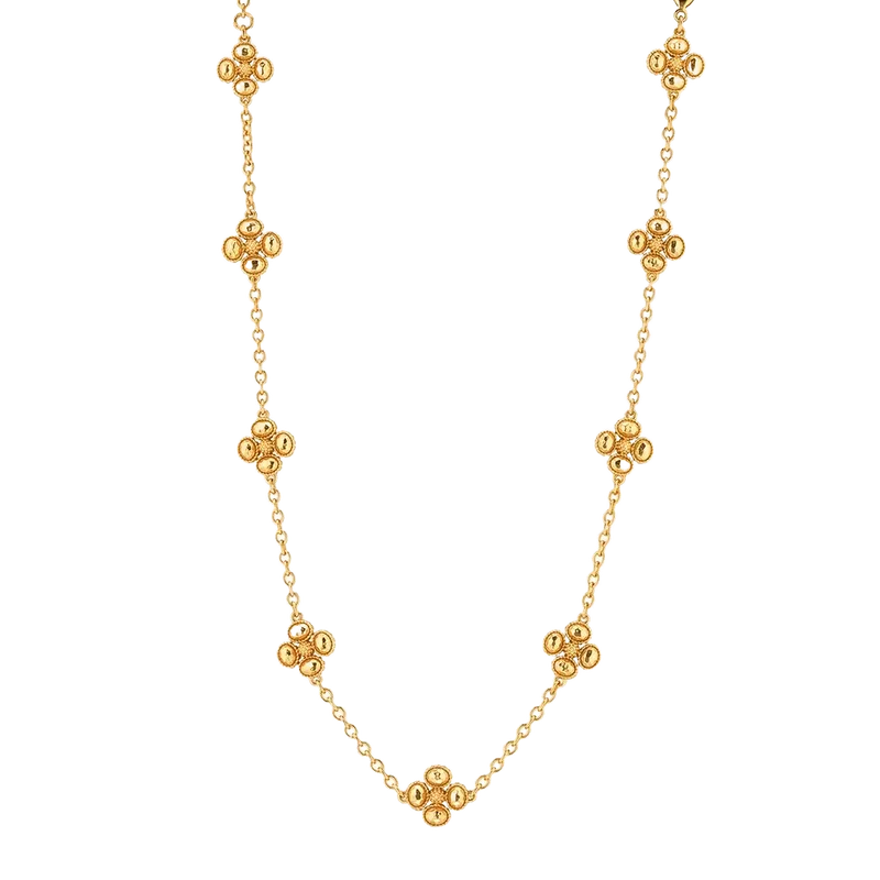 Berry Clover Double Sided Necklace in Gold