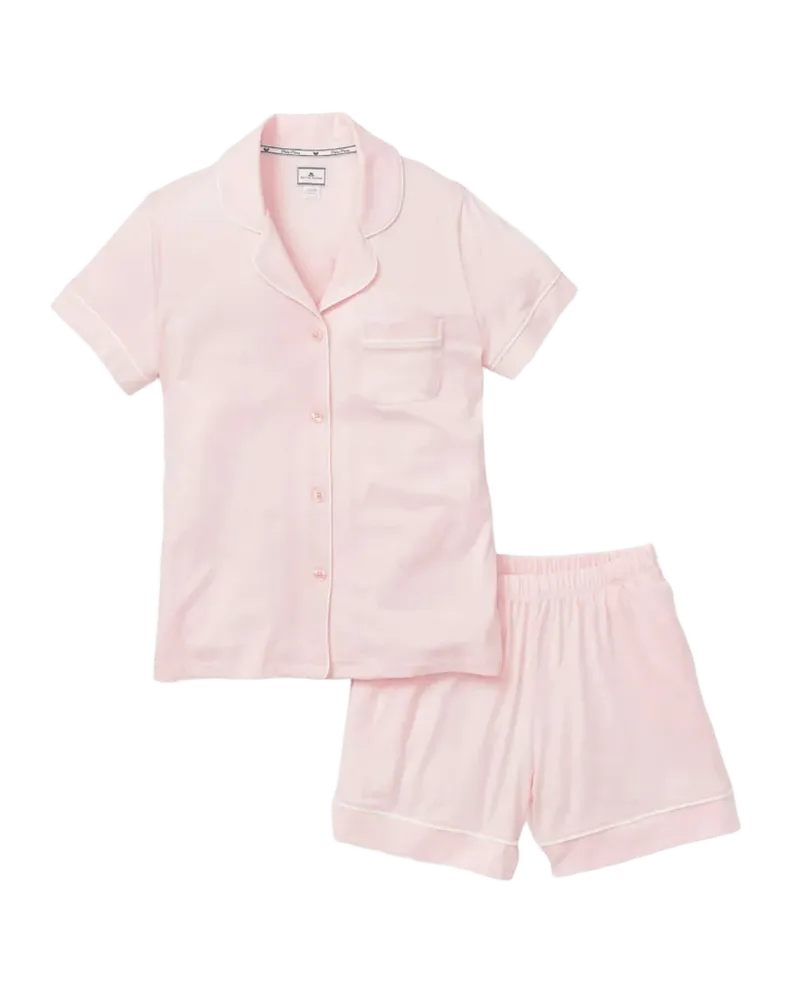 Women's Pima Short Sleeve Short Set in Pink