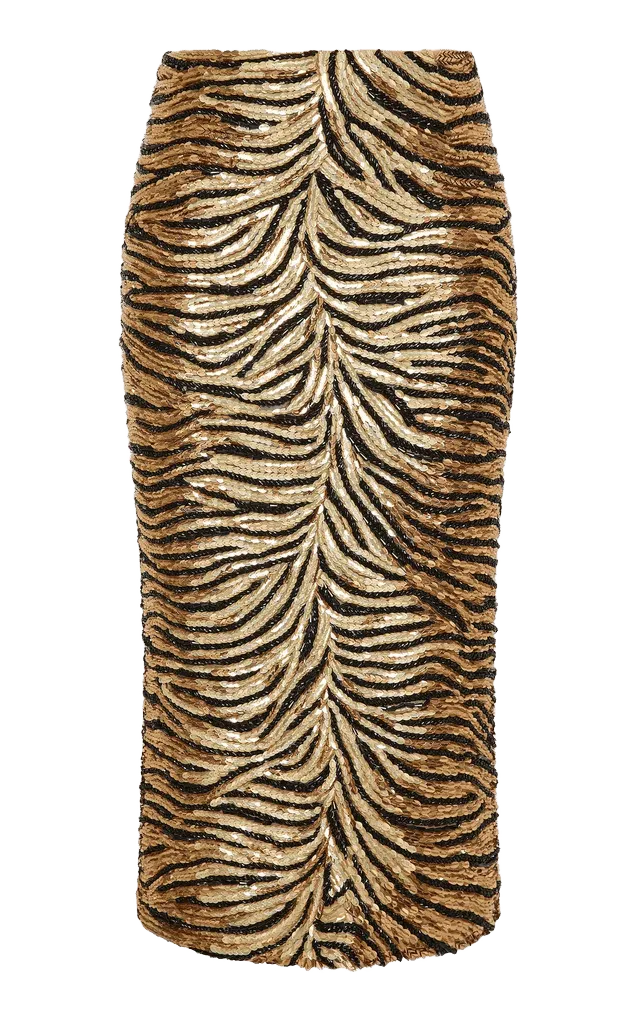 Maison Crystal-Embellished Midi Skirt