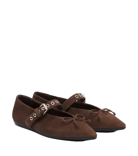 Suede ballet flats