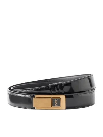 Logo-detailed leather belt