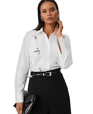 Sequin Embellished Relaxed Perfect Shirt