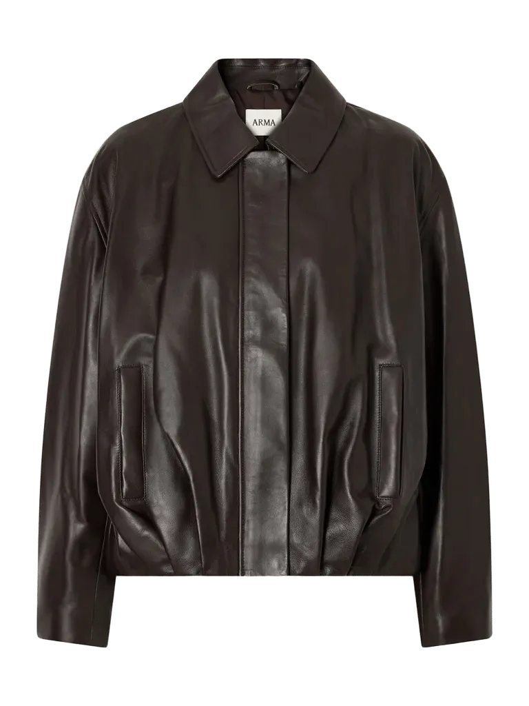 Melis pleated leather jacket