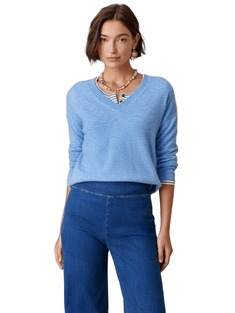 Chambray Solid Kerry Cashmere Sweater