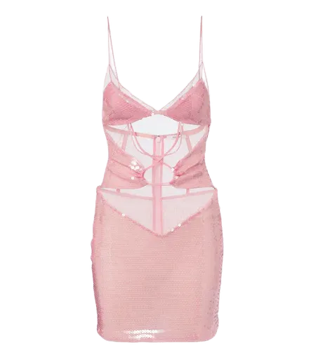 Sequined cutout minidress
