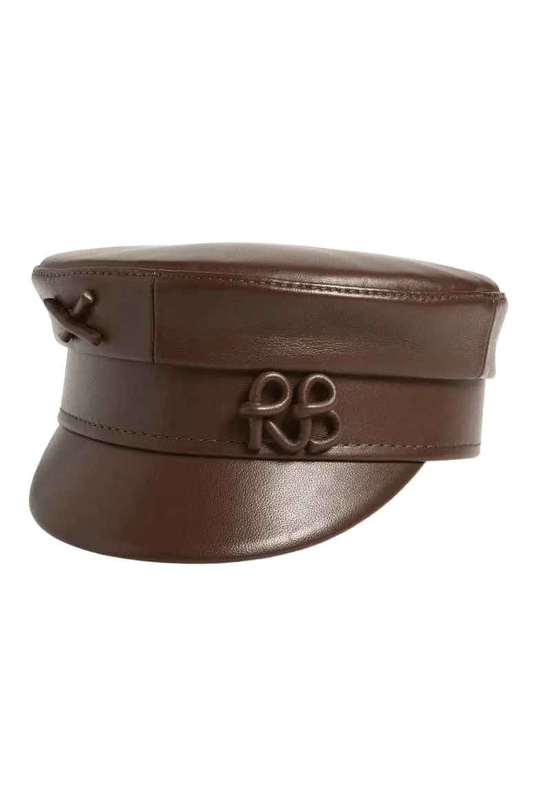 Leather Baker Boy Cap