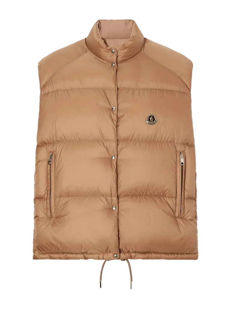 Logo-appliquéd quilted shell down vest