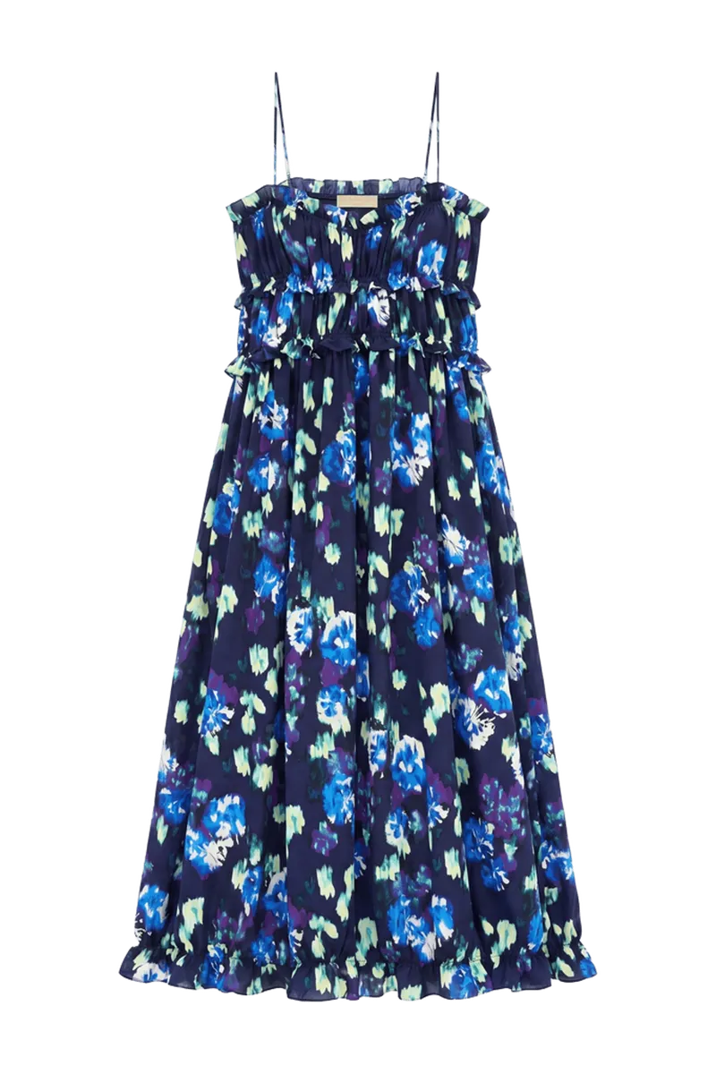 Clove Cami Silk Dress - Evening Bloom