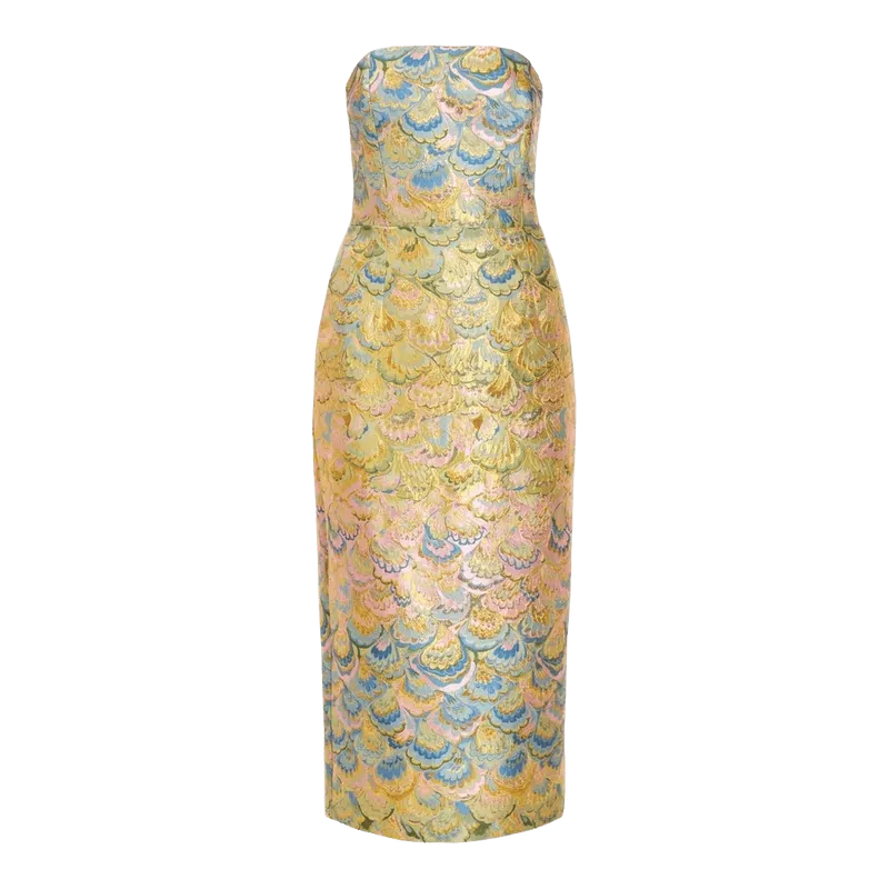 Sabrina Midi Dress in Gilded Marble