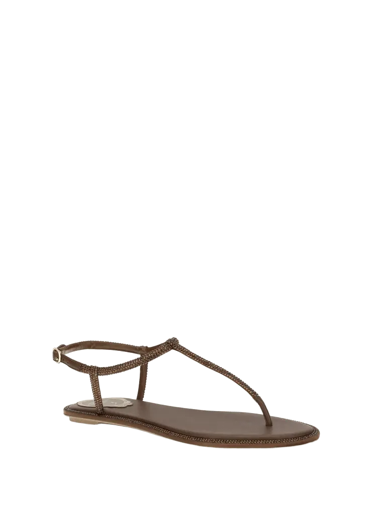 René Caovilla Diana Sandal — Brown