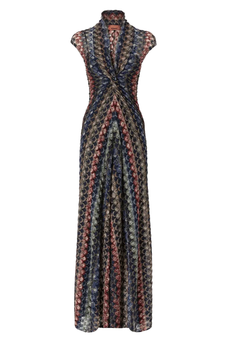 Metallic Sleeveless Maxi Dress