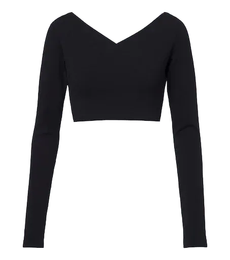 Cotton-blend crêpe wrap top