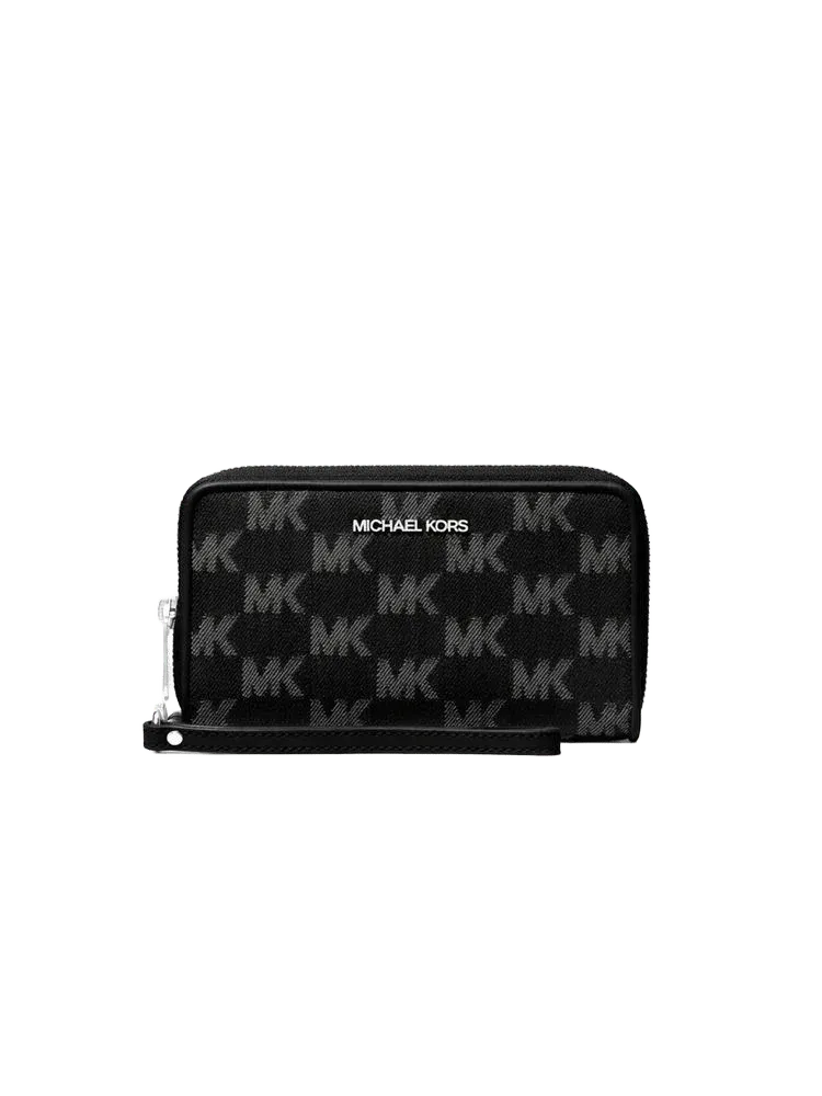 Michael Kors Logo-Jacquard Cotton Wallet — Black