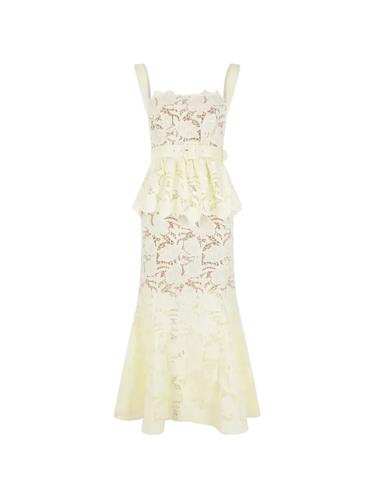 Self-Portrait lace peplum midi dress