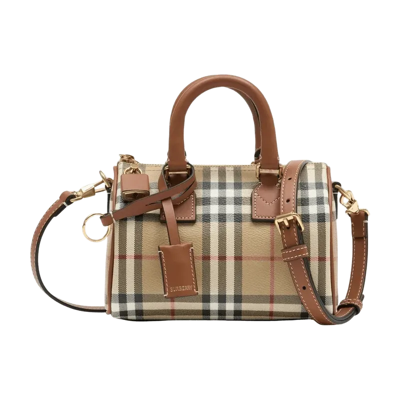 Burberry Ll Mini Bowling Bag — Beige