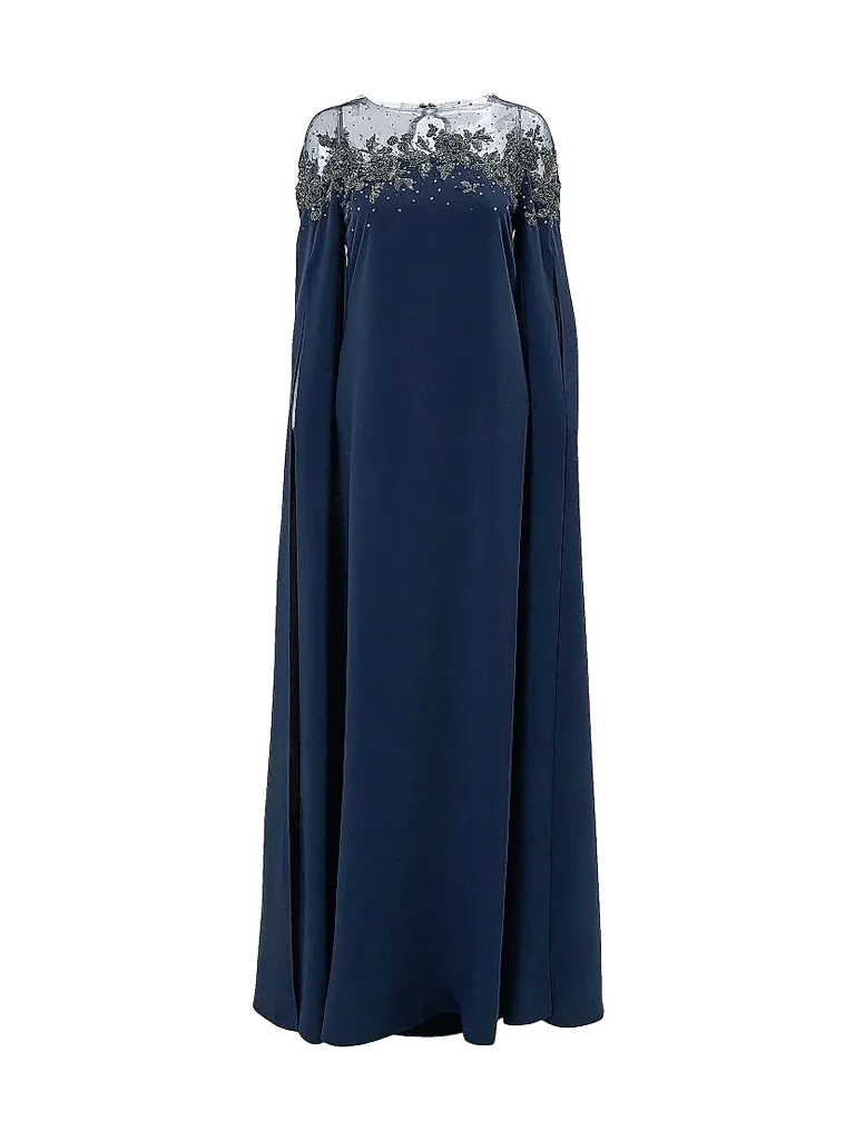 Embellished Yoke Caftan Gown
