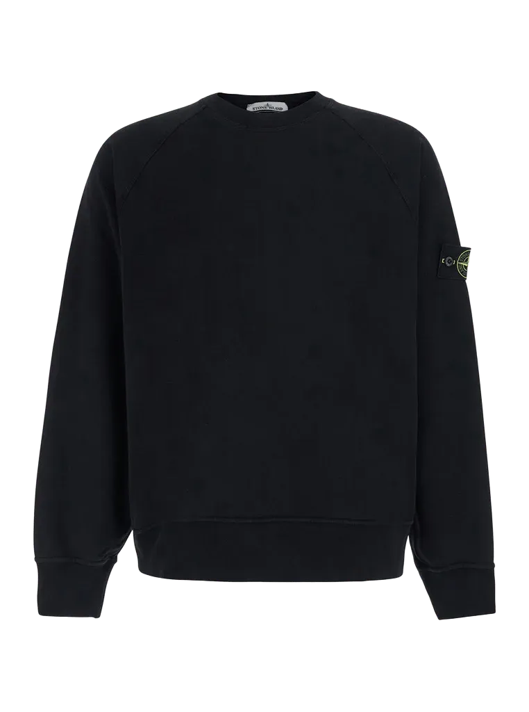 Stone Island Logo-Patch Crewneck Sweatshirt — Black