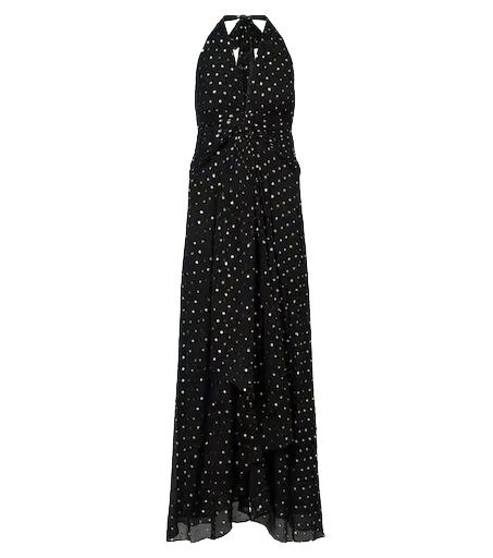 Alaina polka-dot halterneck maxi dress