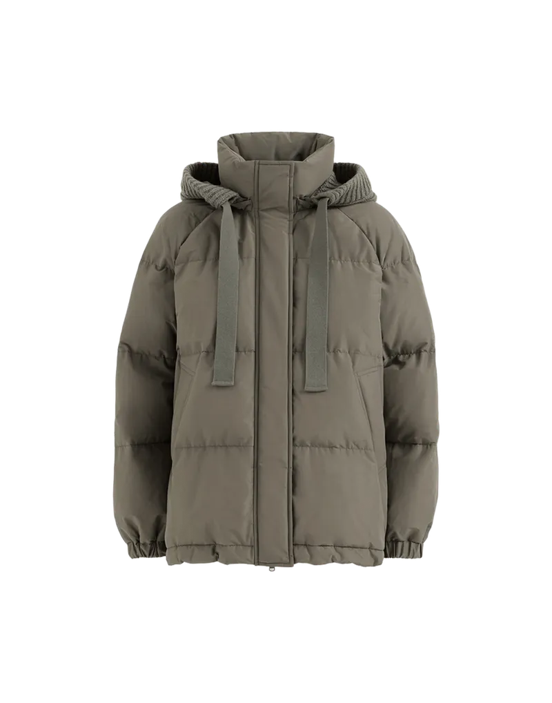 Taffeta down jacket with hood