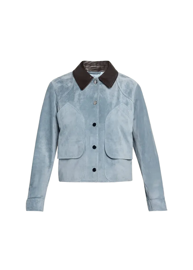 Veronica Beard Walters Cropped Suede Jacket