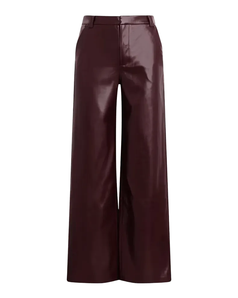 Mia Faux-Leather High-Rise Wide-Leg Trousers