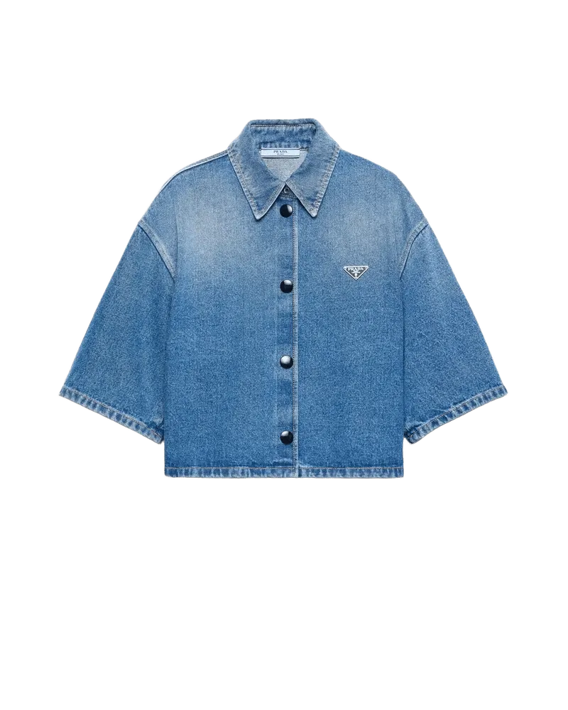 Cropped denim shirt