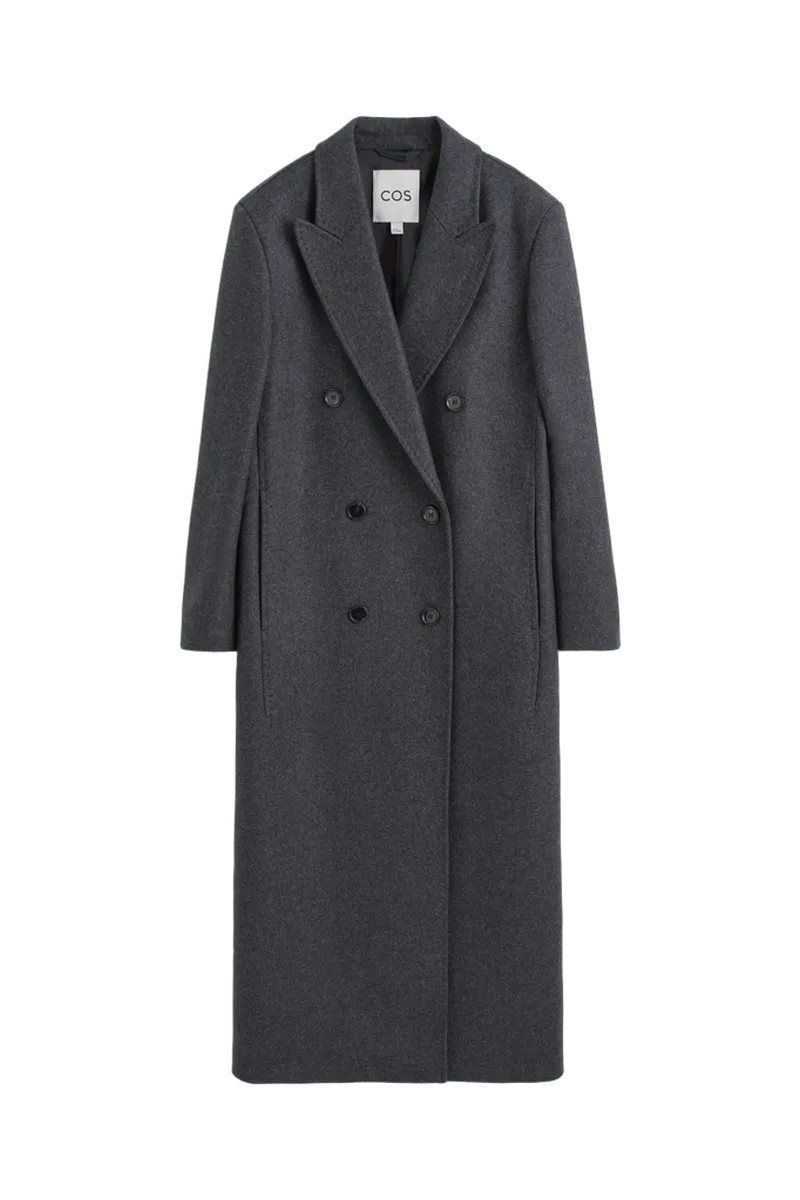 TAILORED WOOL-BLEND DOUBLE-BREASTED COAT