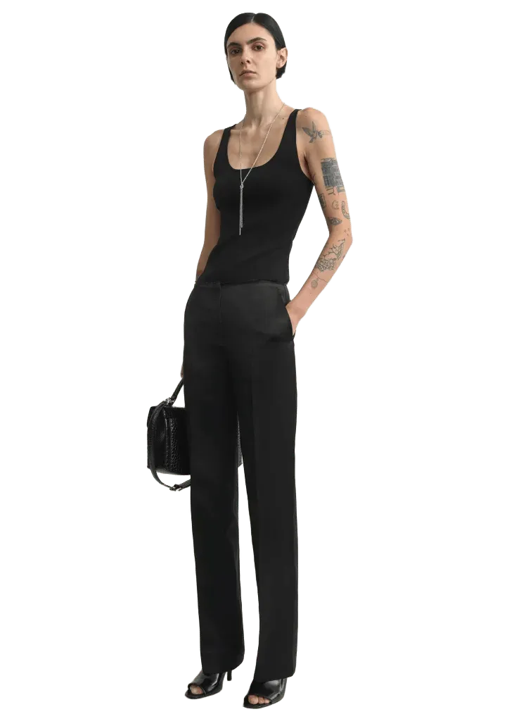 Easy raw edge trousers black
