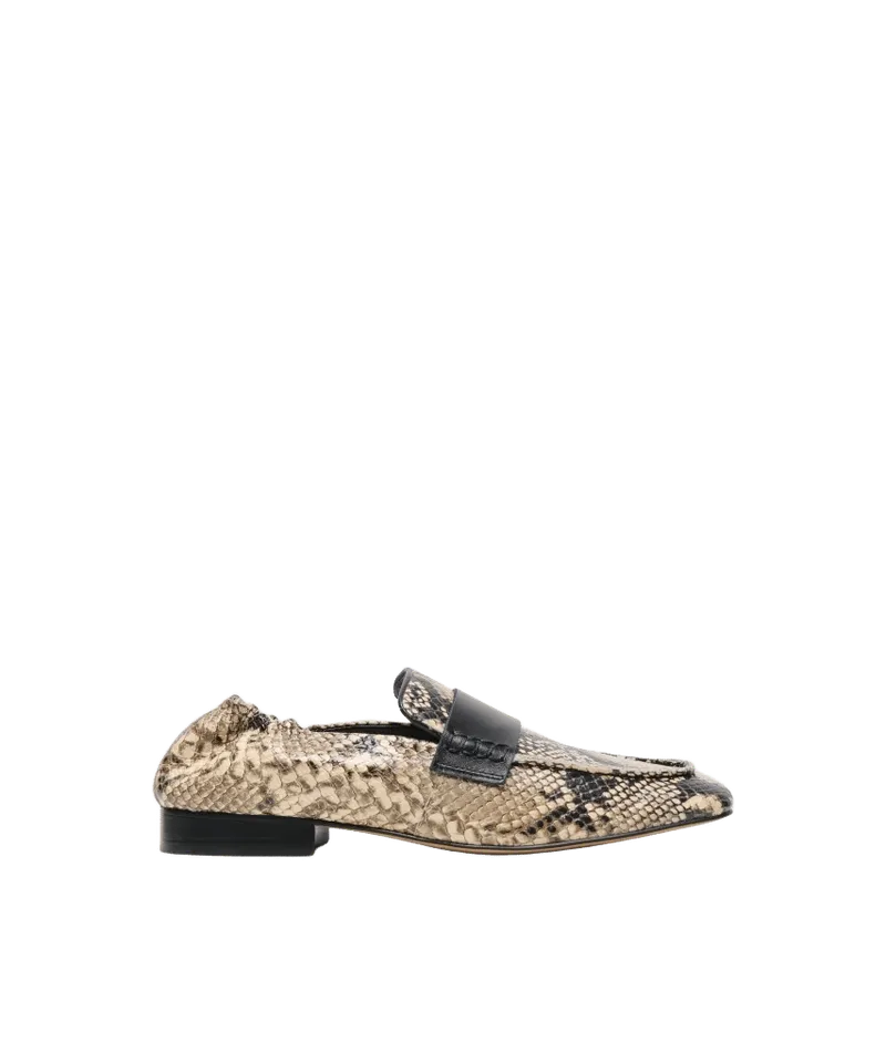 LYNEE LOAFERS SNAKE PRINT EMBOSSED LEATHER