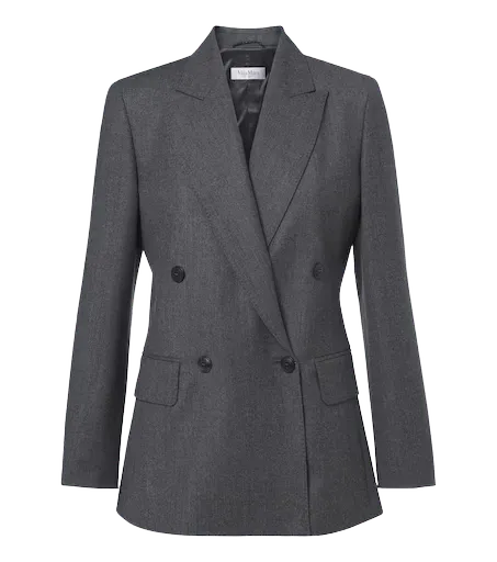 Double-breasted wool-blend blazer