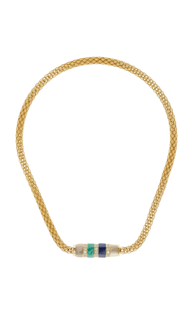 Stella Bar 18K Yellow Gold Diamond Necklace