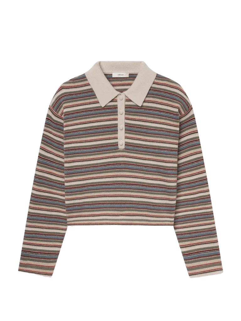 The Quad Polo -- Sky Blue Multi Stripe