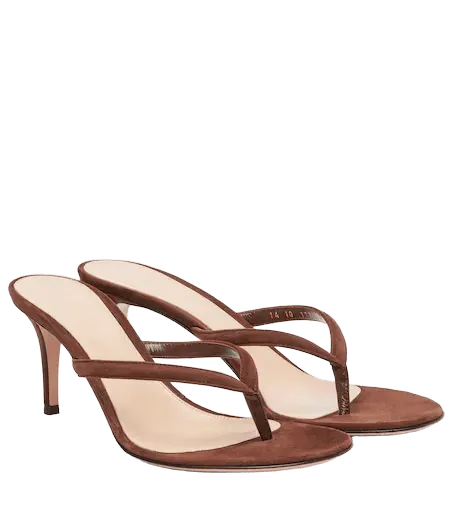 Suede thong sandals