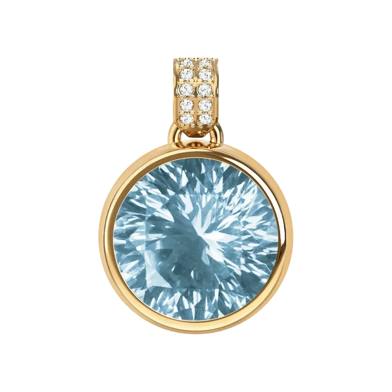 Jamestown Nantucket Blue Topaz Pendant with Diamond Bail