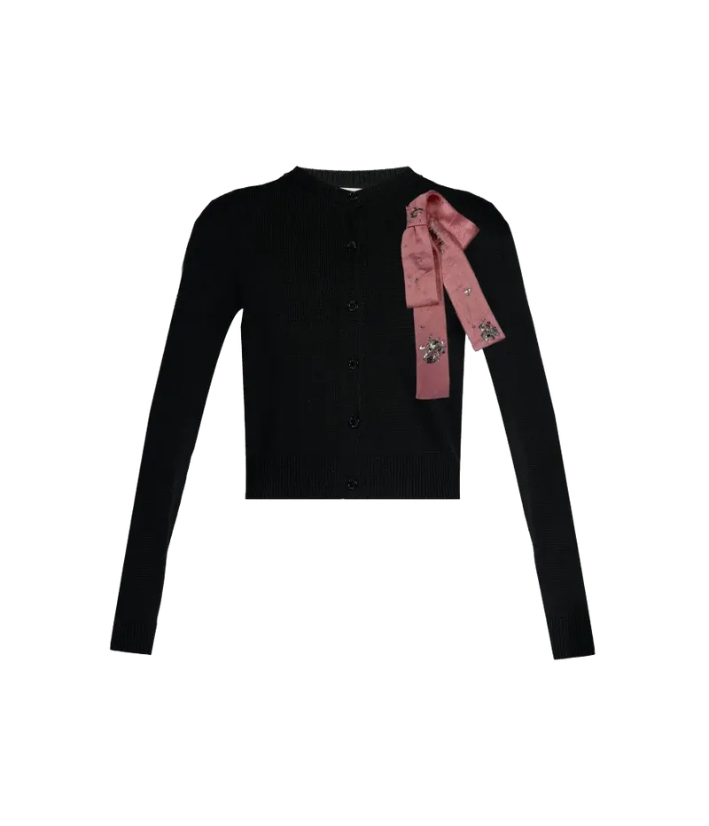 Embellished Merino Wool Cardigan