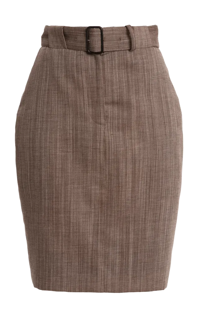Wool-Linen Knee Skirt