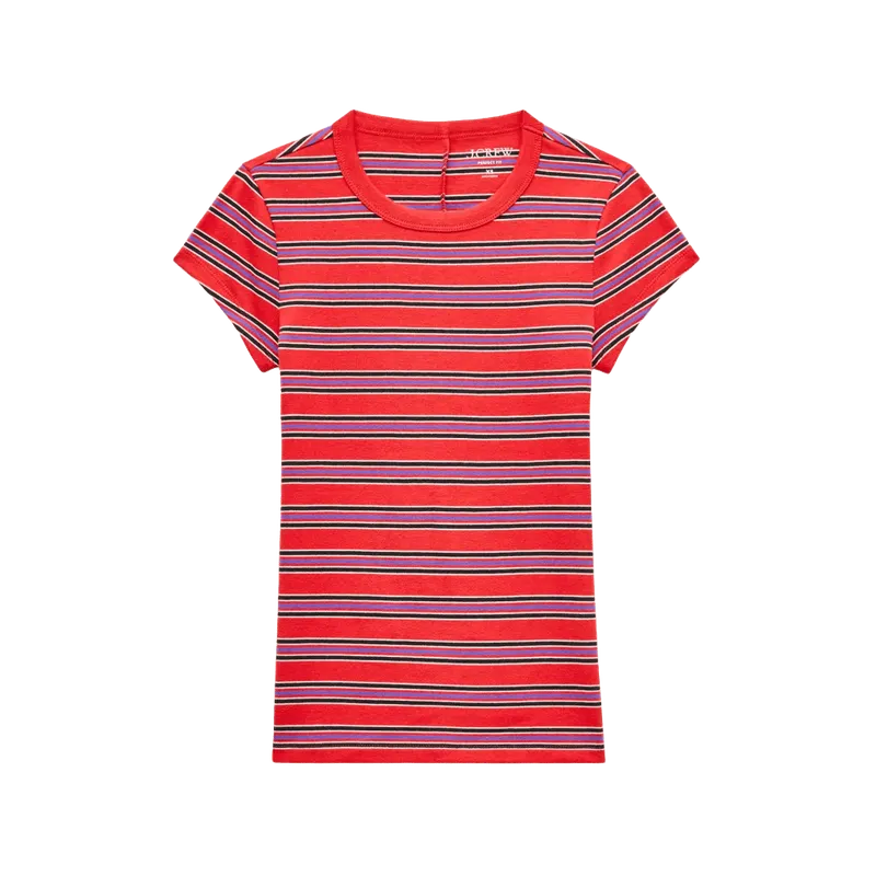 Perfect-fit crewneck T-shirt in stripe