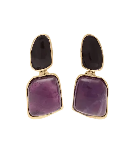 Spells 24kt gold-plated drop earrings