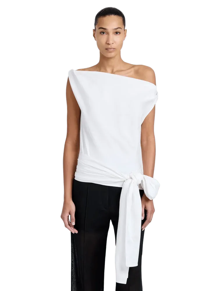 Zafira Top in Mercerized Cotton Jersey - White