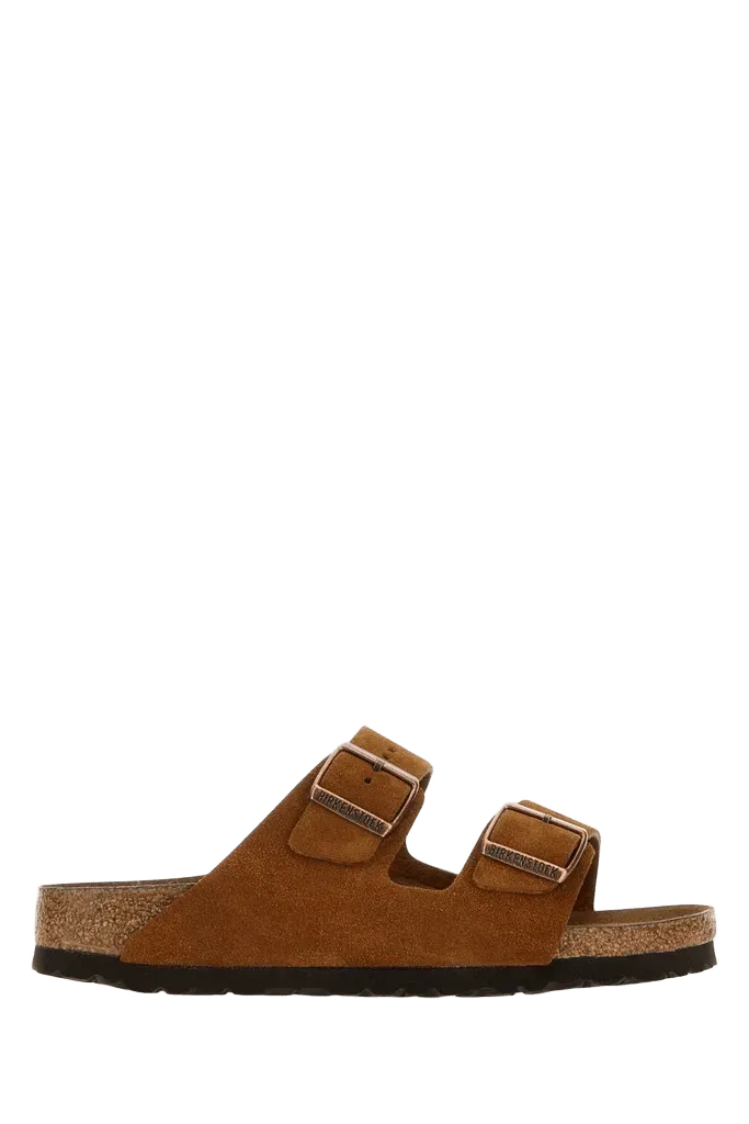 Birkenstock Suede Slippers — Brown
