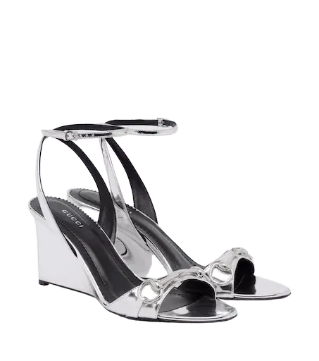 Donna leather wedge sandals