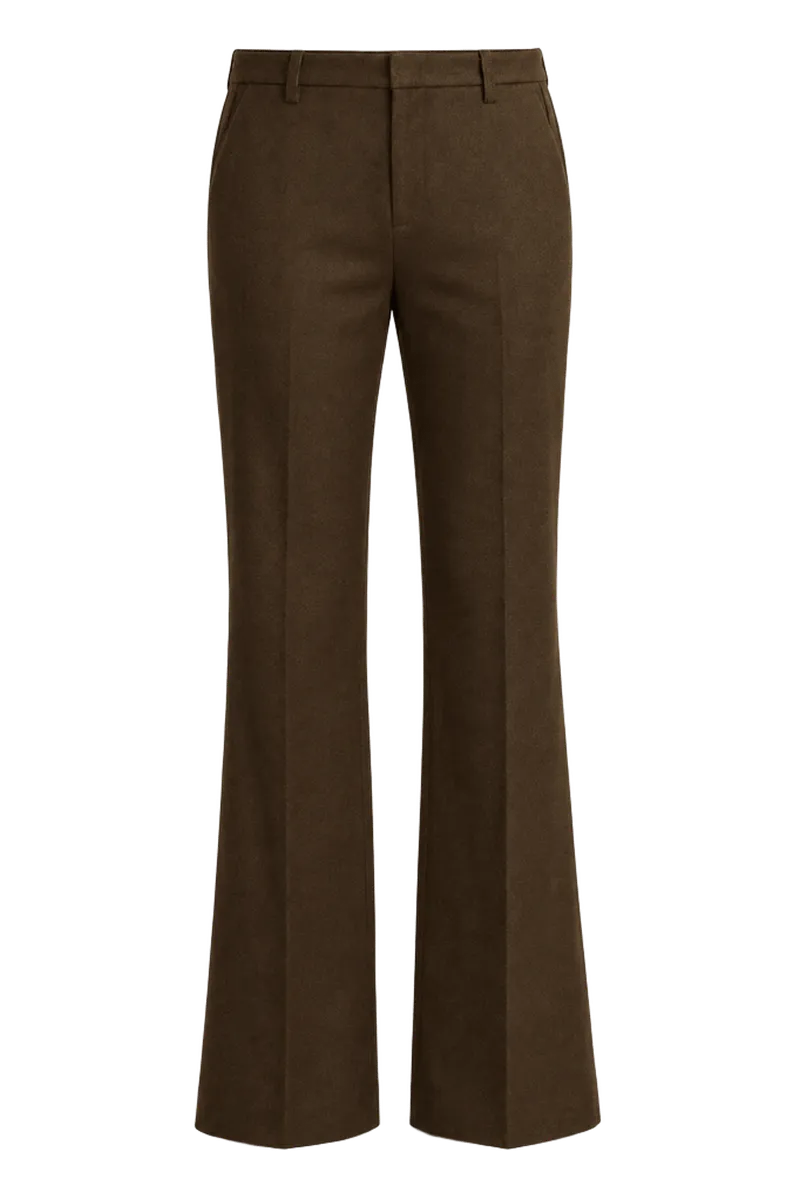 Simone Mid-Rise Italian Flannel Slim Flare Pant